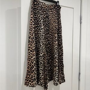 Ganni Leopard Print A-Line Skirt